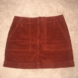 URBAN OUTFITTERS BURNT ORANGE CORDUROY MINI SKIRT